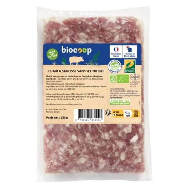Chair à saucisse s/sel nitrité 250g