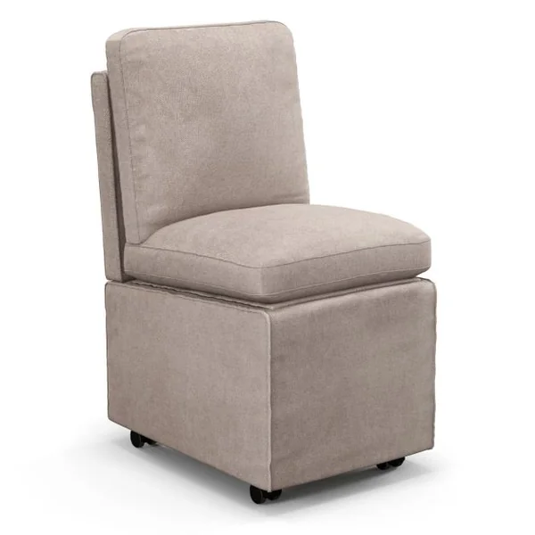 Chaise d'Appoint Moderne sans Accoudoirs avec Rangement Chaise en Tissu avec Coussins Épais Amovibles Fauteuil Simple Contemporain pour Chambre Café