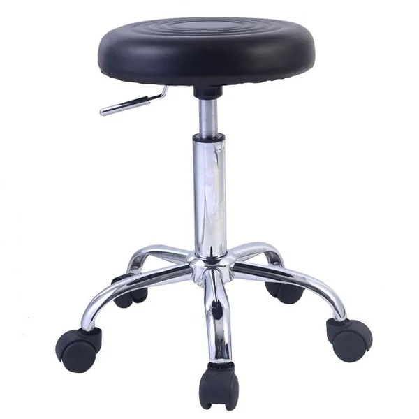 Chaise de bar de haute qualité avec siège noir +4 poulies de base