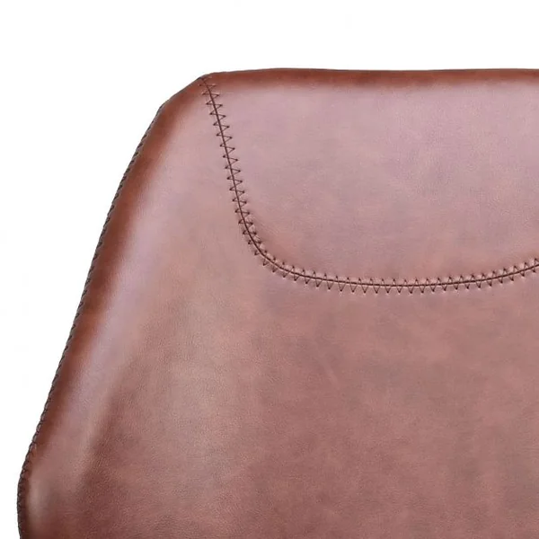 Chaise de Bureau en PU à 5 Roulettes Chaise Pivotante Réglable en Hauteur Charge Max.110KG Marron