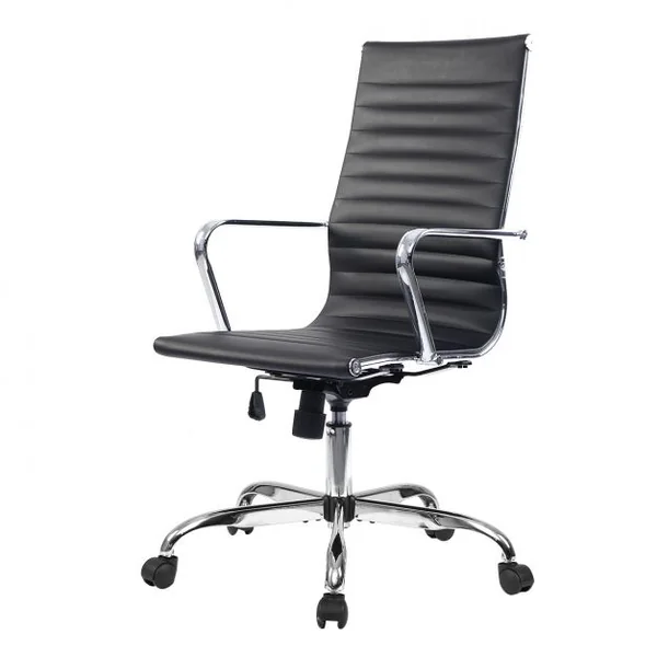 Chaise de Bureau Fauteuil de Direction Hauteur Réglable Pivotant Capacité 120kg, 56x63x103-113cm, Noir