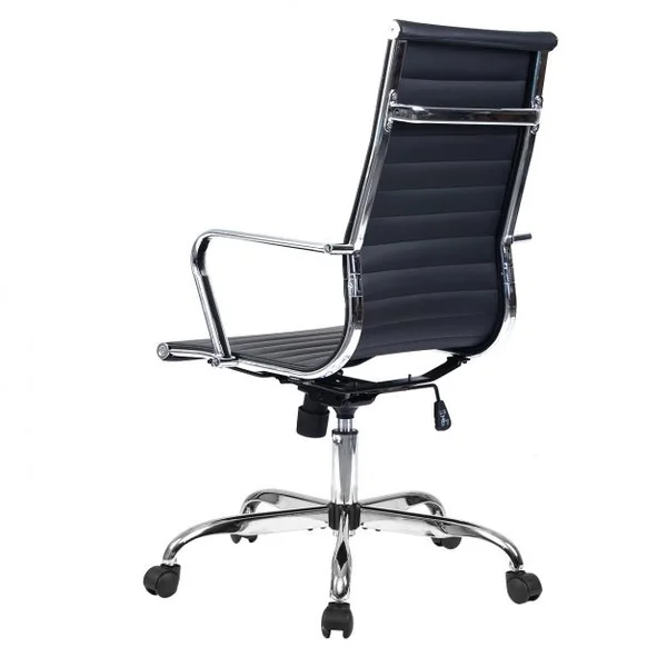 Chaise de Bureau Fauteuil de Direction Hauteur Réglable Pivotant Capacité 120kg, 56x63x103-113cm, Noir