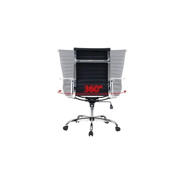 Chaise de Bureau Fauteuil de Direction Hauteur Réglable Pivotant Capacité 120kg, 56x63x103-113cm, Noir