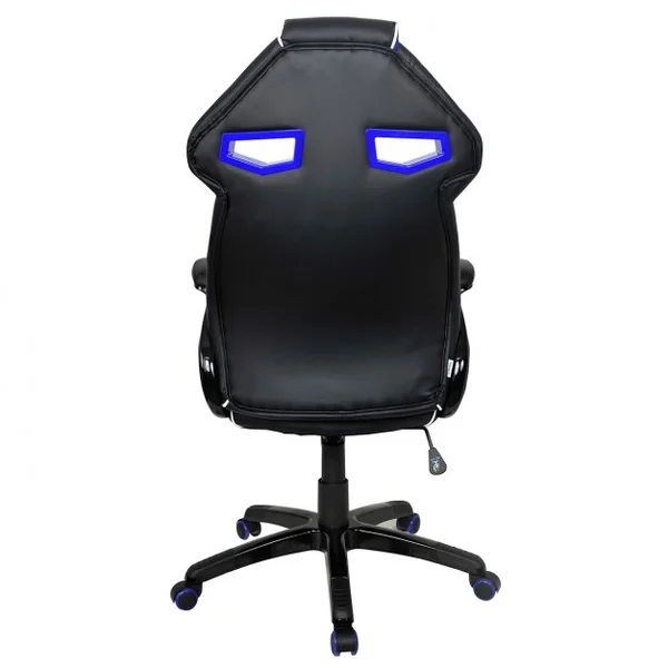 Chaise de bureau gaming Siège e-sport Chaise de bureau, baquet, pivotante, 120 kg max, 67x65x119-129 cm, Bleu