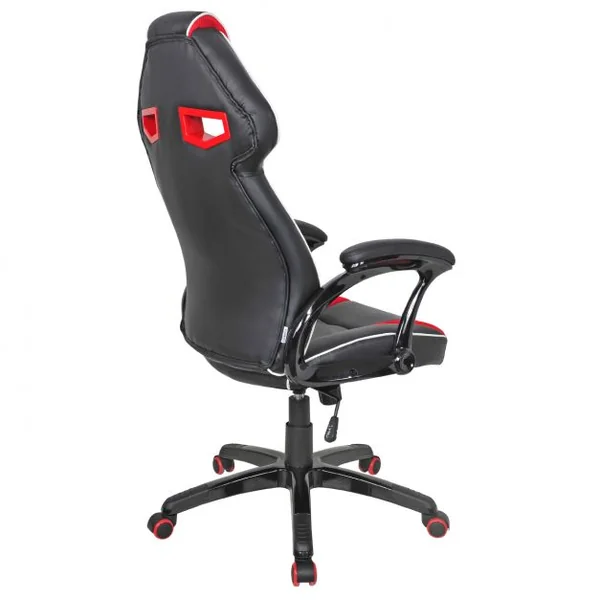 Chaise de bureau gaming Siège e-sport Chaise de bureau, baquet, pivotante, 120 kg max, 67x65x119-129 cm, Rouge