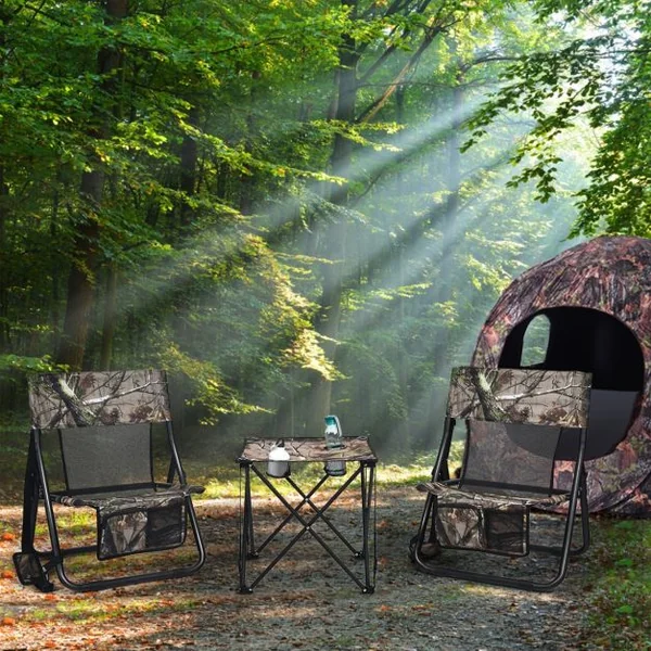 Chaise de Camping Pliable avec Poches Fait en Tissu Oxford et Fer Charge 102KG Chaise de Chasse