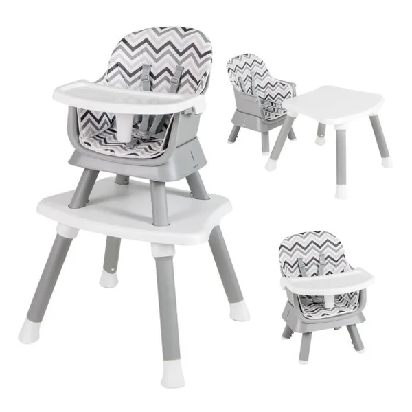 Chaise Haute Bébé Evolutive 6 en 1 avec Plateau Blocs de Construction Amovible Harnais à 5 Points Charge 25kg 6-36 Mois 10 Couleurs au Choix