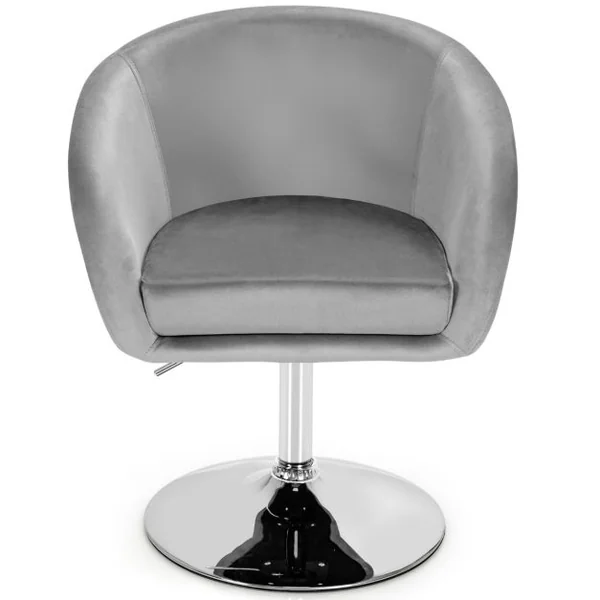 Chaise Pivotante en Velours Fauteuil de Bureau réglable en Hauteur Base Galvanisée Charge 125kg Rose/Gris/Vert