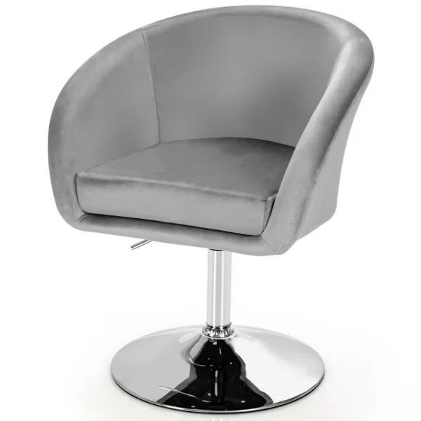 Chaise Pivotante en Velours Fauteuil de Bureau réglable en Hauteur Base Galvanisée Charge 125kg Rose/Gris/Vert