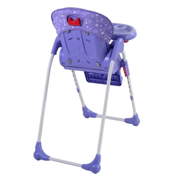 Chaise pour bébé Chaise haute bébé Chaise bébé hauteur réglable, en PP, 2 Plateaux inclinables, 54x81x107 cm, Violet
