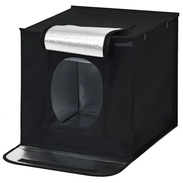 Chambre Photo Studio Pliable Tente de Photographie Cube Portable Eclairage LED en Tissu, 40x40x40cm, Noir