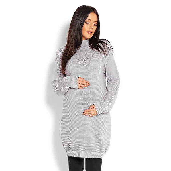Chandail de grossesse grosses mailles - Ardoise/Beige/Gris