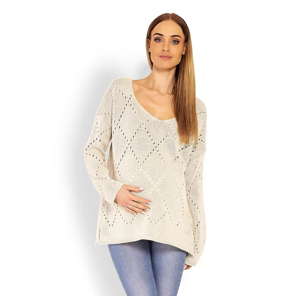 Chandail léger de grossesse - Bleu/Beige/Rose