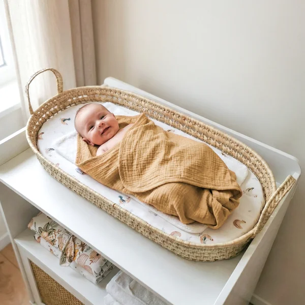 Changing basket set: basket + mattress + fitted sheet + changing mat GALLINA