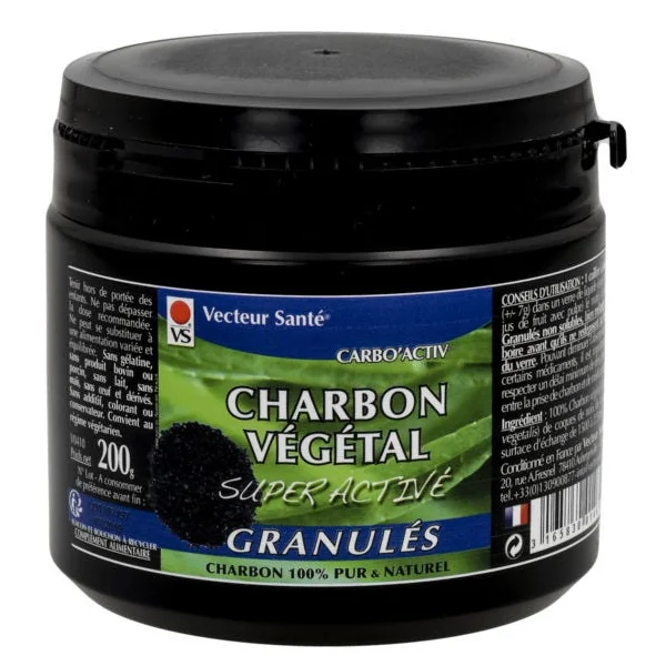 Charbon végétal super activé granulé 200g