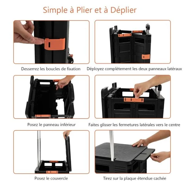 Chariot de Courses Pliable Capacité 55L avec 4 Roues Universelles et Poignée Télescopique en Alliage d'Aluminium Vert