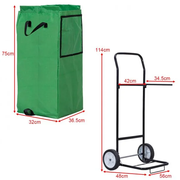 Chariot à Achats Caddie Courses 86 L avec Sac Détachable Chariots à Bagages Pliants Multifonctions