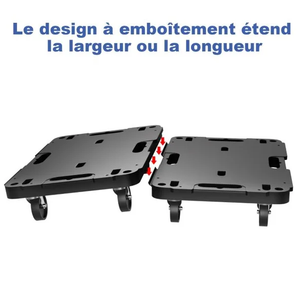 Chariot à Roulettes avec Conception à Bords Interconnectables Charge 543KG Chariot de Déménagement de Meubles avec 4 Roues 58 x 38,5 x 12 cm Noir
