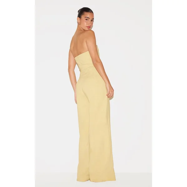 Chartreuse Combinaison Pantalon Large Ajustée PLT Label Avec Détail Bustier Corset