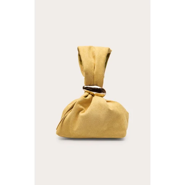 Chartreuse Sac À Main En Synthétique Chartreuse Avec Poignée Dorée