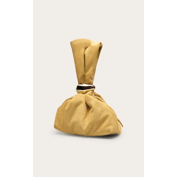 Chartreuse Sac À Main En Synthétique Chartreuse Avec Poignée Dorée