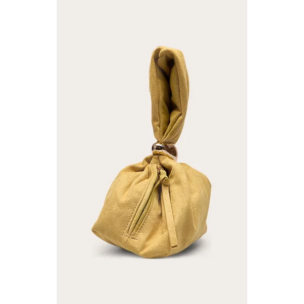 Chartreuse Sac À Main En Synthétique Chartreuse Avec Poignée Dorée