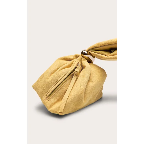 Chartreuse Sac À Main En Synthétique Chartreuse Avec Poignée Dorée