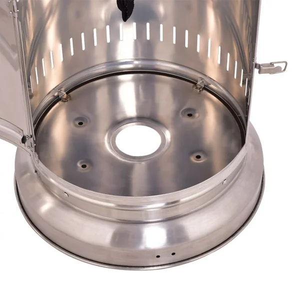 Chauffage d’extérieur à gaz Chauffage de terrasse roulettes en acier inoxydable Puissance thermique 11KW Haut 135 cm
