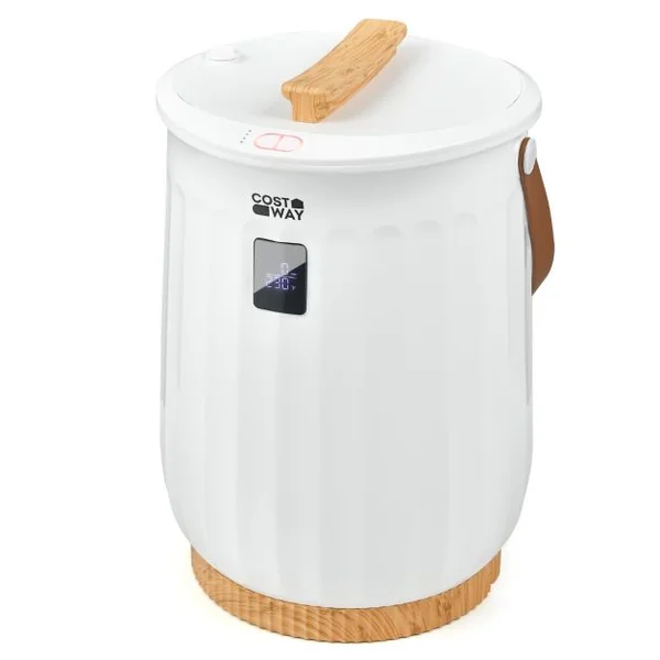 Chauffe-serviettes de Luxe de 20 L Seau Chauffant de Serviettes Spa Minuterie 15-60 min Arrêt Automatique 34x34x48cm Enfants Blanc