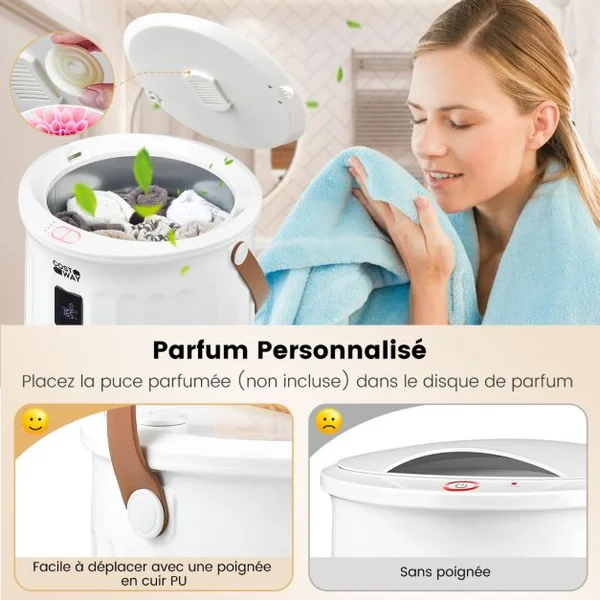 Chauffe-serviettes de Luxe de 20 L Seau Chauffant de Serviettes Spa Minuterie 15-60 min Arrêt Automatique 34x34x48cm Enfants Blanc