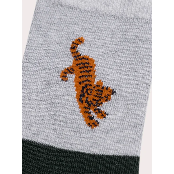 Chaussettes bicolores motif tigre pour garçon - Soins Bébé Naturels & Produits Maman Après Naissance