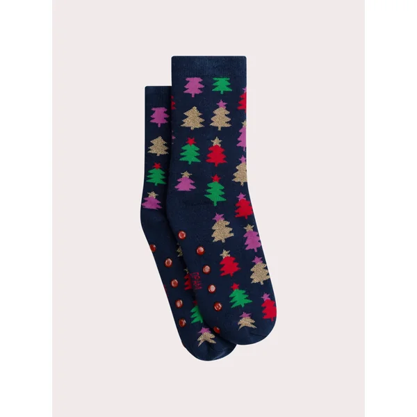 Chaussettes chaudes & antidérapantes marine pour fille - Soins Bébé Naturels & Produits Maman Après Naissance