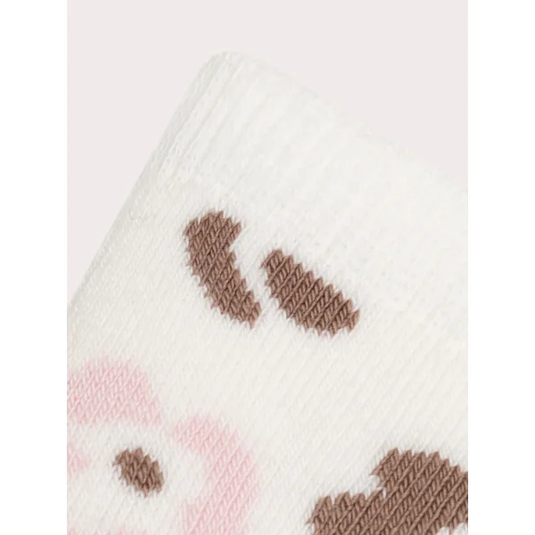 Chaussettes ivoire imprimé naissance fille - Soins Bébé Naturels & Produits Maman Après Naissance