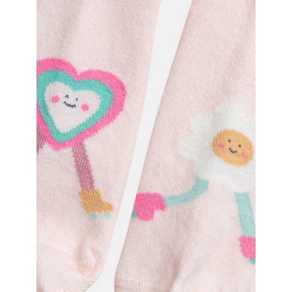 Chaussettes roses cœur et fleur pour fille - Soins Bébé Naturels & Produits Maman Après Naissance