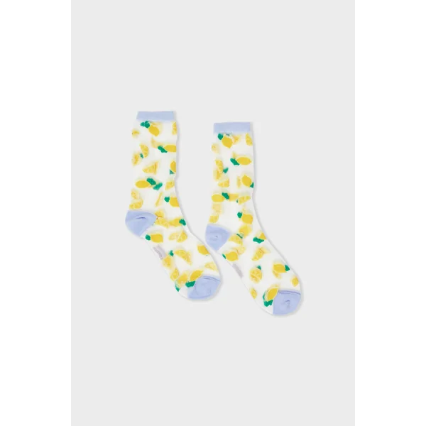 Chaussettes transparentes à motifs citrons Coucou Suzette