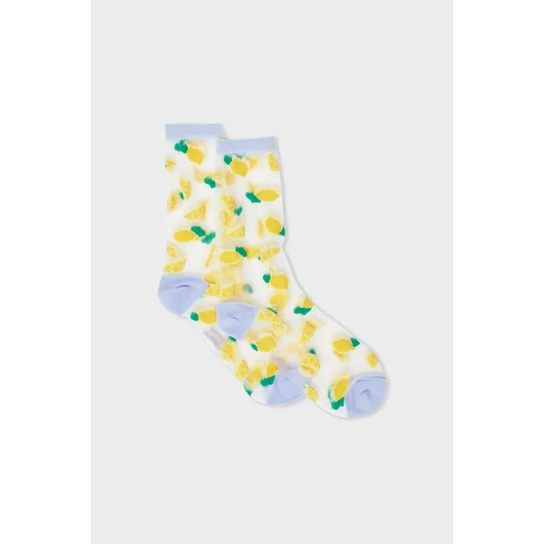 Chaussettes transparentes à motifs citrons Coucou Suzette