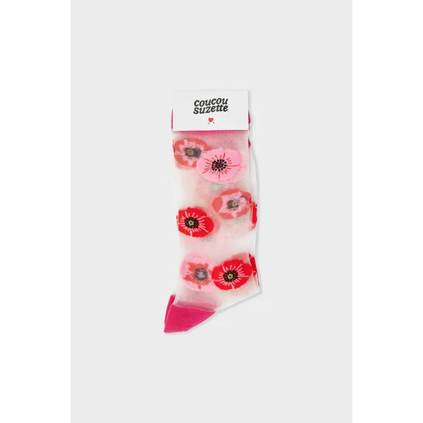 Chaussettes transparentes à motifs fleurs Coucou Suzette