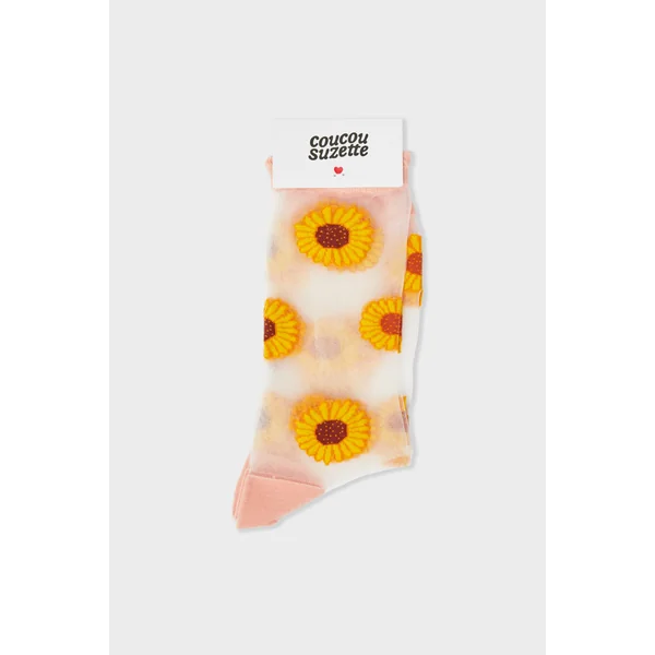 Chaussettes transparentes à motifs fleurs Coucou Suzette