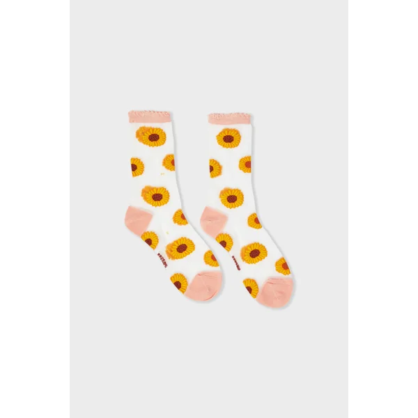 Chaussettes transparentes à motifs fleurs Coucou Suzette