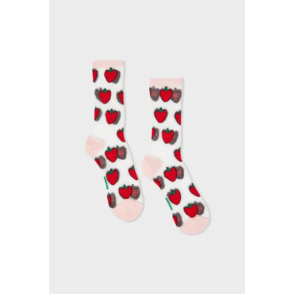 Chaussettes transparentes à motifs fraises Coucou Suzette