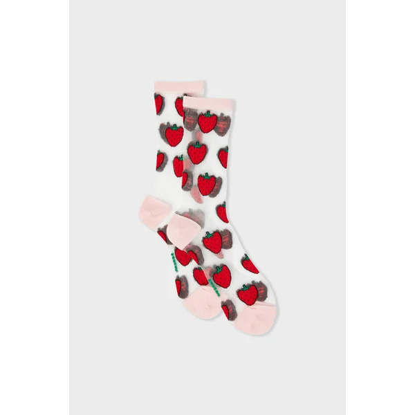 Chaussettes transparentes à motifs fraises Coucou Suzette