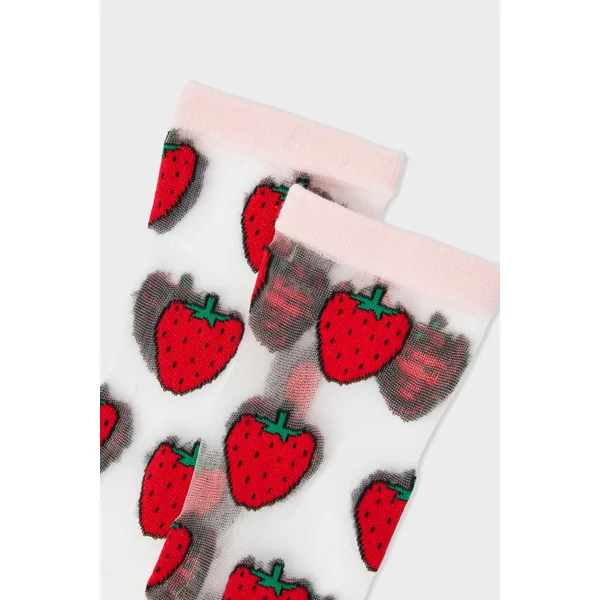 Chaussettes transparentes à motifs fraises Coucou Suzette