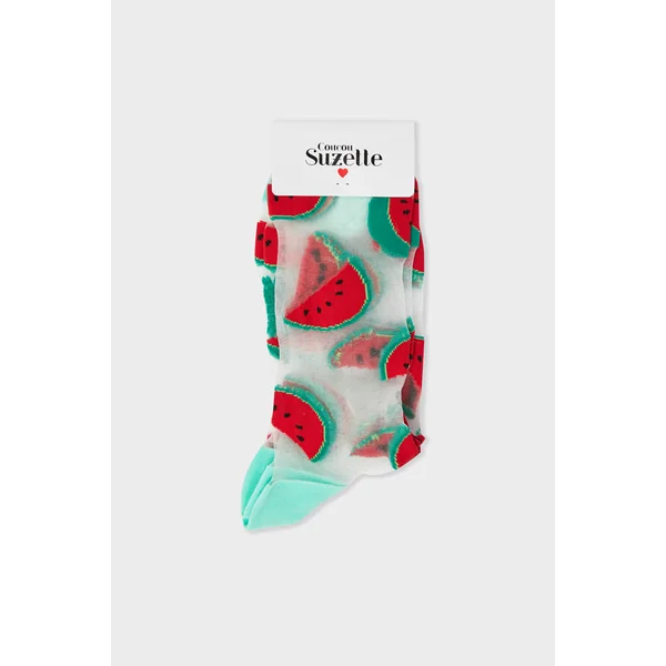 Chaussettes transparentes à motifs pastèques Coucou Suzette