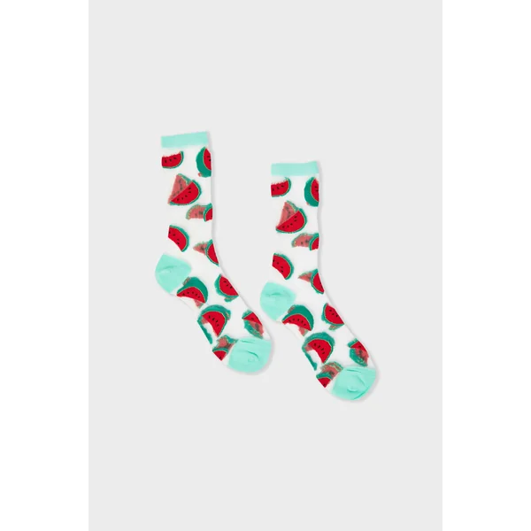 Chaussettes transparentes à motifs pastèques Coucou Suzette