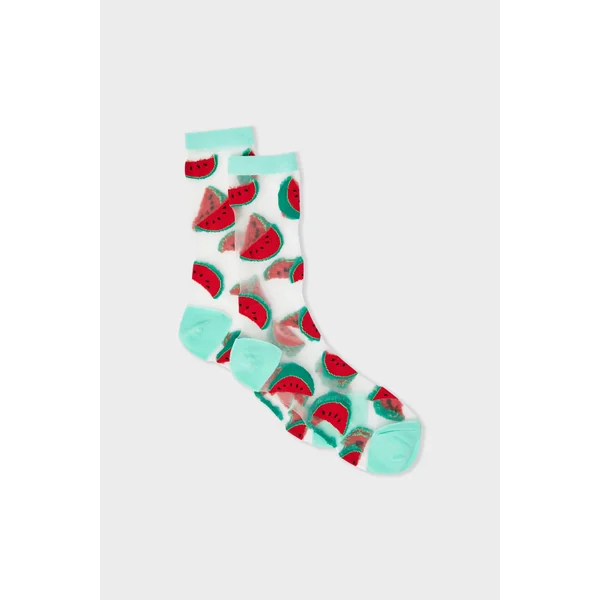 Chaussettes transparentes à motifs pastèques Coucou Suzette