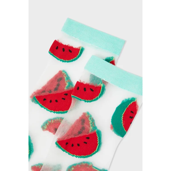 Chaussettes transparentes à motifs pastèques Coucou Suzette