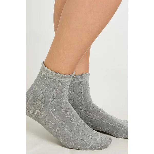 Chaussettes Tricotées Ajourées À Bord Festonné