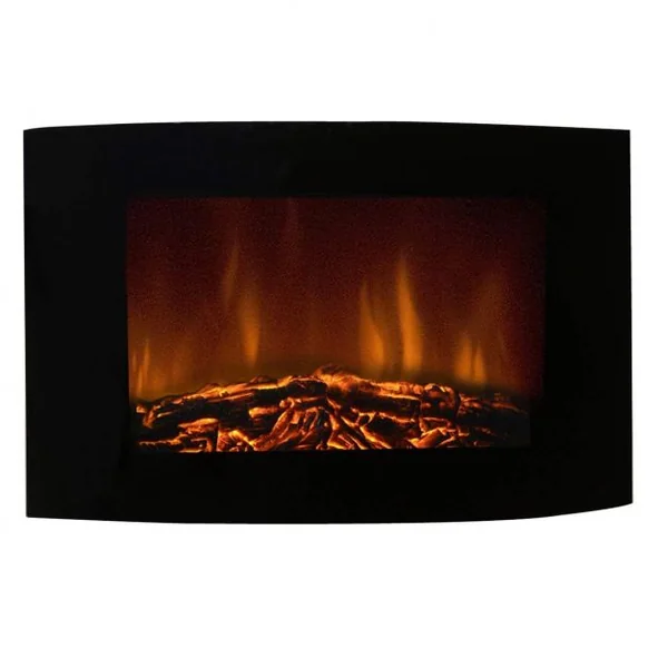 Cheminée Electrique Murale Foyer Electrique Murale 900-1800w Noir décorative et chauffage d'appoint avec Télécommande