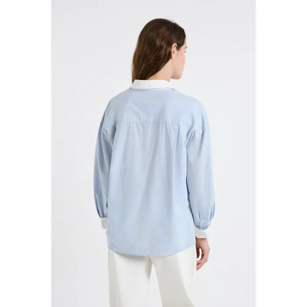 Chemise bicolore rayée avec coton