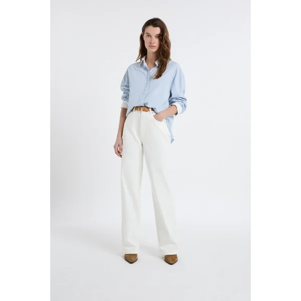 Chemise bicolore rayée avec coton